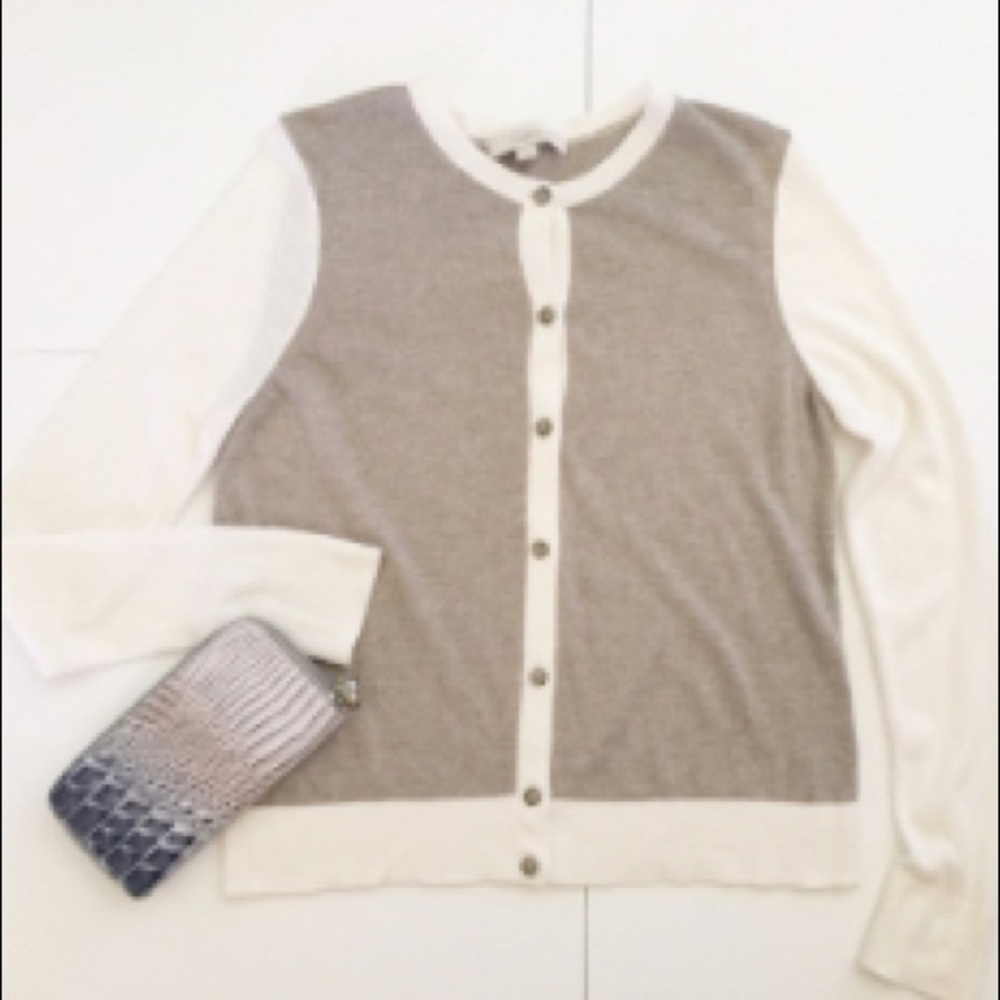 Loft Colorblock Rabbit Hair Blend Cardigan - Picture 3 of 5